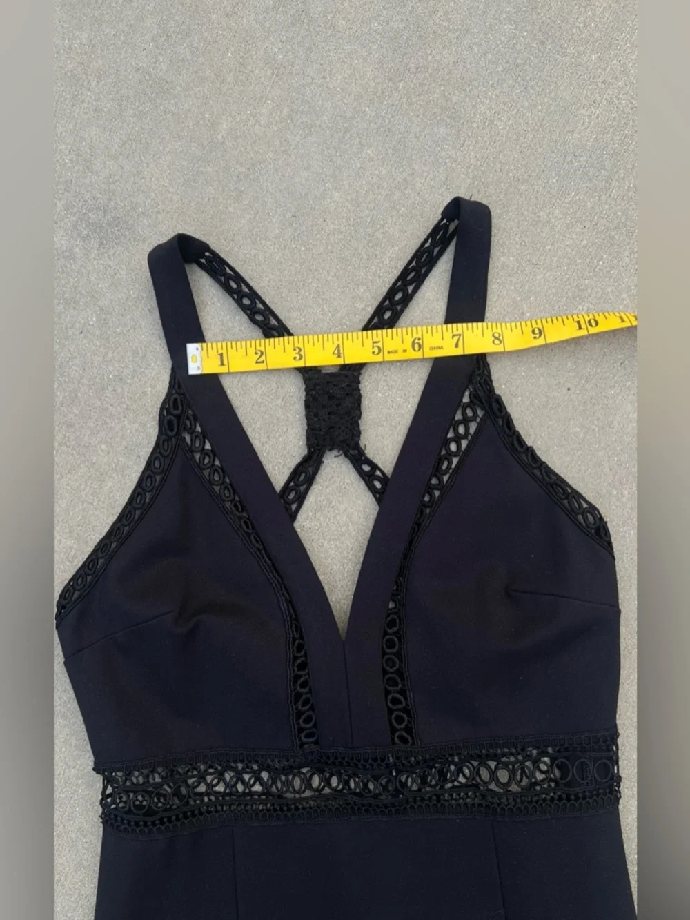 Free People Black Crochet Trim Whimsigoth Mini Dress Racerback EUC 10 LBD